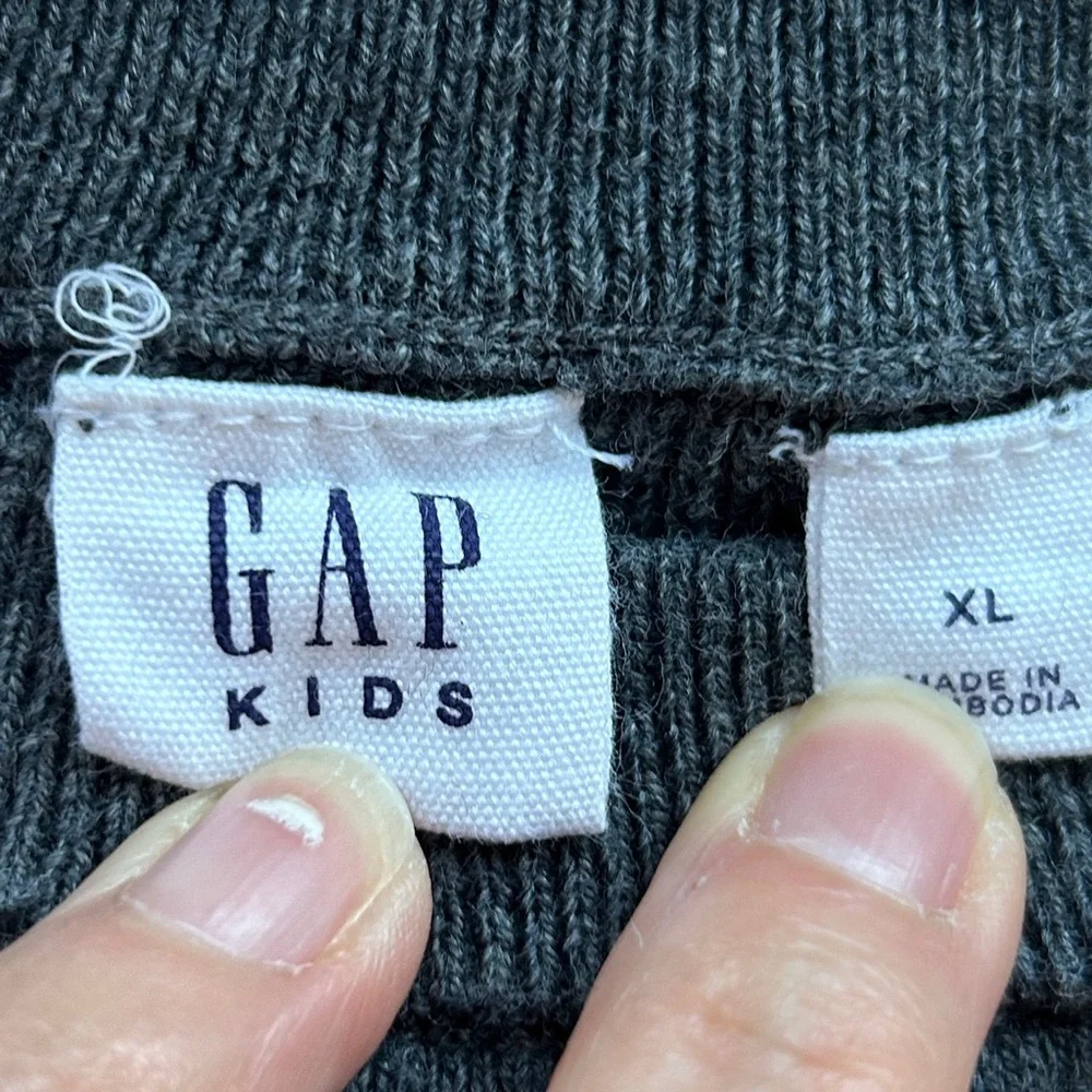 Gap Girls XL Red Buffalo Plaid 2-in-1 Sweater Dress Cotton Grey